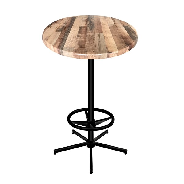 42" Tall In/Outdoor All-Season Table, 36" dia. Rustic Top